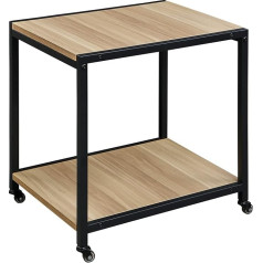 Padma House 2 līmeņu printeru galds ar universāliem ritenīšiem 45 x 35 cm Koka un metāla printeru ratiņu turētājs, kas paredzēts birojam, faksa, kopētājam, skenerim (valrieksts Amazon)