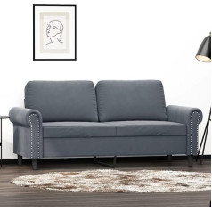 LAPOOH 359530 Divvietīgs dīvāns, tumši pelēks, 140 cm, samts, atpūtas dīvāns, Dīvāni un kušetes, Atpūtas dīvāns, Dīvāns viesistabai