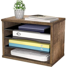 J Jackcube Design Rustic Koka galda organizators 4 nodalījumi Papīra mapju turētājs mājās un birojā Dokumentu uzglabāšanas mapju šķirotājs Pasta un vēstuļu paplātes MK560A