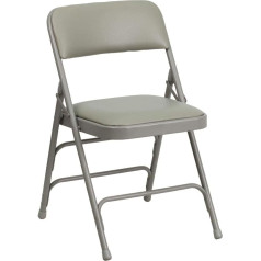 Flash Furniture 4 x polsterēts saliekamais krēsls ar tērauda pelēku vinila pelēku rāmi