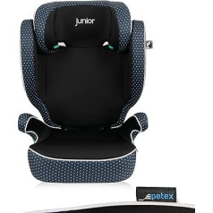 PETEX Basic i-Size autokrēsliņš atbilstoši ECE R129 bērniem no aptuveni 100 - 150 cm, regulējams augstums, zils, 1 gab. iepakojumā