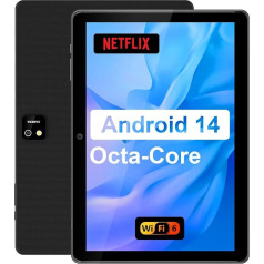 AWOW planšetdators 10 collu Android 14: 2025 Jaunākais Octa-Core 8GB RAM + 64GB 1TB TF planšetdators ar WiFi 6 Bluetooth 5.0 5000mAh 1280 x 800 FHD GMS Dual Camera ar korpusu