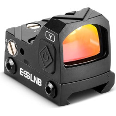 ESSLNB Red Dot Visor Airsoft Scope 2MOA 12 spilgtuma līmeņi Pilnībā daudzslāņu pārklāta prizma Ūdensnecaurlaidīgs triecienizturīgs ar 20 mm/22 mm Weaver/Picatinny sliežu stiprinājumu un objektīvu vāciņiem medībām