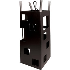 Imex El Zorro 10098 Kvadrātveida kamīna komplekts ar instrumentiem (nerūsējošais tērauds, 50 x 20 x 20 cm), melns
