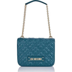 Love Moschino Sieviešu smaragdzaļa plecu somiņa, viens izmērs, smaragdzaļa