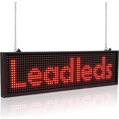 Leadleds P5 iekštelpu LED izkārtne WiFi programmējama ritināšanas izkārtne biznesa kafijas bāriem (garums 34 x augstums 9,6 cm)