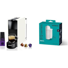 NESPRESSO Krups XN1101 Essenza Mini kafijas kapsulu automāts, 1260 W, balts, 0,7 litra & Siemens Brita Intenza ūdens filtrs TZ70033A