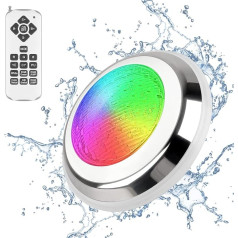 KOLLNIUN Sienas baseina apgaismojums RGB 35 W peldbaseina apgaismojums LED baseina apgaismojums Baseina apgaismojums Baseina priekšējais lukturis Zemūdens baseina apgaismojums LED mikroshēmas ar tālvadības pulti IP68 Ūdensizturīgs 140° gaismas le
