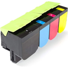 Green2Print tonera komplekts ar 4 kasetnēm 1 x 6000, 3 x 3000 lappušu, piemērots Lexmark XC2130, XC2132