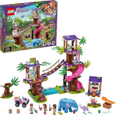 LEGO 41424 Friends dzīvnieku glābšanas stacija džungļos, konstruktors ar koka māju, veterināro praksi