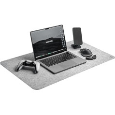 DELTAHUB - Filca aizsargpaklājs, neslīdošs, izturīgs, plāns dizains, ideāli piemērots datoram, Mac, klēpjdatoram (gaiši pelēks (45 x 80 cm), L)