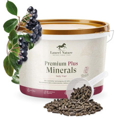 Laurel Nature Premium Plus Minerals 3 kg [100% dabīgs] Minerālbarība zirgiem, C vitamīns C cinks selēns, minerālbarība jauniem zirgiem / brīvā laika pavadīšanai / zirgu vecākiem zirgu uzkodas Zirgu piederumi