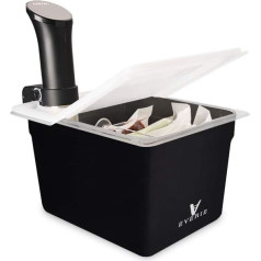 Everie Sous Vide 12 kvartu trauks ar atvāžamu vāku (trauks ar plastmasas vāku, paplāti un uzmavu)