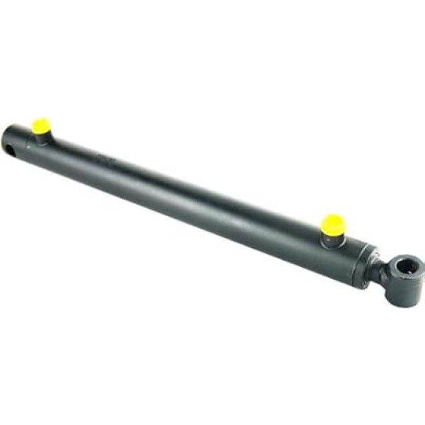 HYDROMOT hidrauliskais cilindrs, dubultās darbības, grozāmā acs, virzuļa diametrs 50 mm, stieņa diametrs 30 mm, sviras diametrs 30 mm, sviras izmērs 700 mm, sviras garums 700 mm
