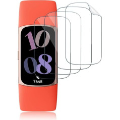[Pack of 4] for Fitbit Charge 6 Pazner Ekrāna aizsargplāksne [Scratch Free] priekš Fitbit Charge 6 Ekrāna aizsargplāksne Ultra Resistant priekš Fitbit Charge 5/6 Ekrāna aizsargplāksne Bubble-Free Soft TPU aizsardzība