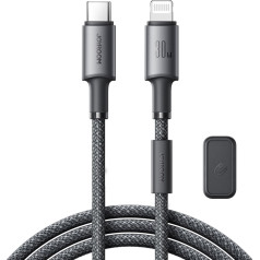 Kabeļa USB-C - iPhone Lightning kabelis ar magnētisko turētāju organizatoru 1,2 m - pelēks