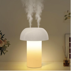 Mini gaisa mitrinātājs ar 2 sprauslām, 500 ml gaisa mitrinātājs ar nakts apgaismojumu, 6H automātiskā izslēgšanās, mazs gaisa mitrinātājs guļamistabai, bērnu istabai, birojam, augiem