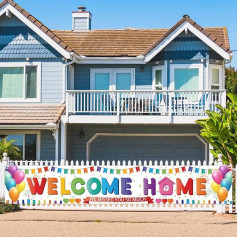 Welcome Home Dekorācijas, Welcome Home Banner, Welcome Back Backdrop, Long Welcome Hanging Banner We Missed You Banner for Homecoming Family Returning Housewarming Party Supplies