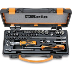 Beta 900/C11 Sechskant-Steckschlüssel Set, Schraubendreher Bundle, Werkstatt Tools (11 Sechskant-Steckschlüssel, 20 Schraubeinsätze, 8 Betätigungswerkzeuge, verchromtes Werkzeug), Schwarz/ Orange