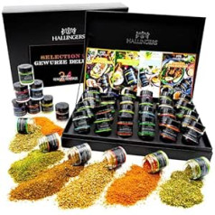 Hallingers® garšvielu dāvanu komplekts, roku darbs, 24 garšvielas no visas pasaules (445 g) - Spices Deluxe Selection 24 - Nr. 1 (Komplekts) - Ziemassvētkos, jaunā māja, apsveicam - tagad Valentīndienai 2024