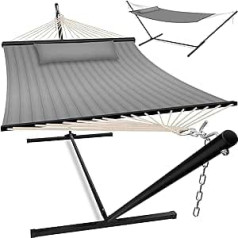 KESSER® Hill Hammock with Frame, Cushion, Double Hammock for 2 People, Sturdy Frame, 200 kg Load Capacity, Indoor and Outdoor XXL Hanging Chair, Double Multi-Person Garden, Pool, Balcony, Patio, Grey