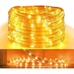 Joparri LED Light Tube Outdoor 480 LEDs 20 m Light Tube with Timer 8 Light Modes Waterproof Fairy Lights Power Operated for Indoor Party Christmas Halloween Wedding Yellow