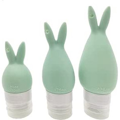 Cute Rabbit Silica Gel Refill Bottle Travel Refill Bottle Set, maza silikona uzpildes pudele šampūnu kondicioniera dušas želejas ziepēm.