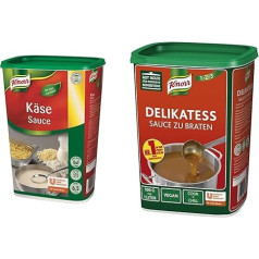 Knorr siera mērce (krēmveida konsistence, noapaļota siera garša), iepakojumā pa 1 (1 x 1 kg) & maiga mērce cepšanai (tīra kā mērce, mērču saistviela un rafinēšana), iepakojumā pa 1 (1 x 1 kg)