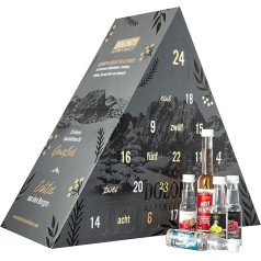 Dolomiti Schnaps- und Likör Adventskalender 2021 / Geschenk-Idee für Genießer/mit Gin, Rum, Wodka und Wermut