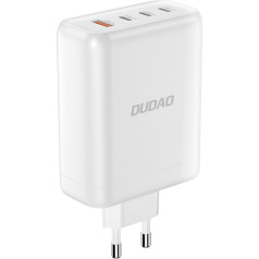 Dudao GaN USB-A / 3x USB-C PD 140W tīkla lādētājs, balts