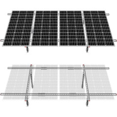 ECO-WORTHY saules paneļu stiprinājums 4 x saules paneļiem 100 W-600 W ar regulējamu slīpuma leņķi, saules paneļu stiprinājums laivai, autofurgonam, jumtam, ārpus tīkla sistēmai