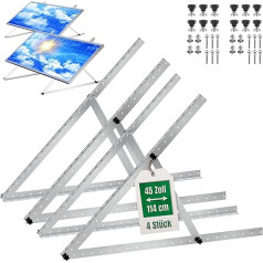 4 (2 pāru) saules paneļu kronšteini 114 cm, izturīgs alumīnija leņķa profils, saules bateriju stiprinājums: Balkona, sienas, plakanā jumta, autofurgona, aksesuāri Balkona elektrostacija, saules paneļu statīvs.