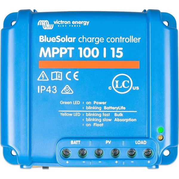 Victron Energy BlueSolar MPPT Laderegler - Saules enerģijas lādētājs - 100V 15 ampēru 12/24 V