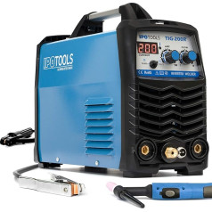 IPOTOOLS TIG-200R TIG metināšanas iekārta, DC - TIG WIG metināšanas iekārta, 200 ampēru pilna digitālā invertora metināšanas iekārta ar digitālo LCD displeju, RF aizdedzi, MMA SMAW, IGBT