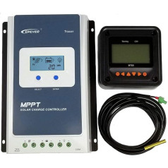 EPEVER MPPT saules enerģijas lādēšanas kontrolieris 30A 12V / 24V Auto darbs ar LCD displeju Tracer3210AN (30A + MT50 + RTS)