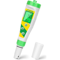 Digitālais pH mērītājs Pool Salt Tester 5 in 1 pH sāls TDS EC mērītājs Sāļuma pH mērītājs sālsūdens baseiniem, burbuļvannām, spa, akvārijiem, mājas alus pagatavošanai