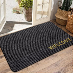 Welcome doormat: izturīgs ieejas durvju paklājs, izturīgs durvju paklājs iekštelpām un ārtelpām, neslīdošs, netīrumus atgrūžošs, ieejas paklājs, plakanas grīdas paklājs terasei, garāžai,