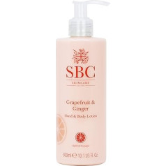 Sbc Skincare - Greipfrūtu un ingvera roku un ķermeņa losjons - 300 ml - Kopšanai un atsvaidzināšanai - Visiem ādas tipiem - Krēms ķermenim - Greipfrūtu un ingvera roku un ķermeņa losjons