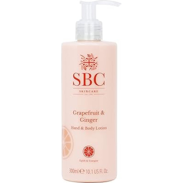 Sbc Skincare - Greipfrūtu un ingvera roku un ķermeņa losjons - 300 ml - Kopšanai un atsvaidzināšanai - Visiem ādas tipiem - Krēms ķermenim - Greipfrūtu un ingvera roku un ķermeņa losjons