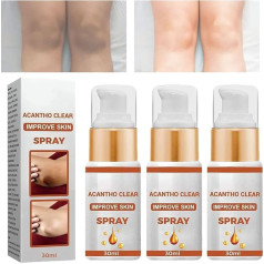 MEFESE Acantho Clear Therapy Spray, Acanthosis Nigricans terapijas eļļa, tumšo plankumu koriģējošā eļļa, tumšo plankumu noņemšanas līdzeklis, balina melnu ādu, pastāvīgs balināšanas līdzeklis (krāsa: 3 gab.)