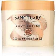 Sanctuary Spa ķermeņa sviests, krēmveida mitrinošs krēms ar šī sviestu, vegānisks un nesatur cietsirdību, 300 ml