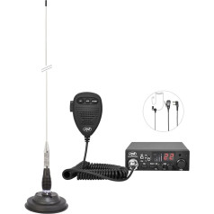 CB radio komplekts CB Escort HP 8001L ASQ + CB antena ML100, cigarešu aizdedzinātāja kontaktdakša un HS81L austiņas komplektā