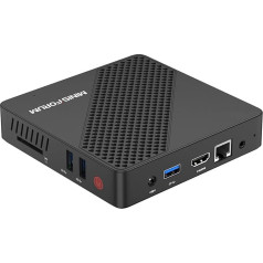 Minis Forum Mini dators Intel Celeron N4020 (līdz 2,8 GHz), DDR4 4GB/64GB eMMC, Windows 10 Pro, Intel UHD Graphics 600, mini dators bez ventilatora atbalsta HDMI&VGA 4k@60Hz, USB3.0, 2.4/5.8G Wi-Fi, BT4.2