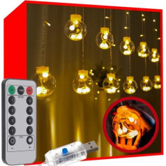 Gaismas aizkars 108LED USB silti balta KŚ19736