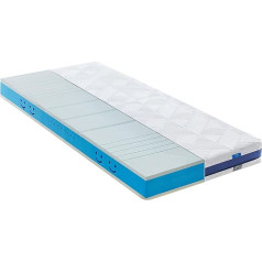 Coolux Sleep Matracis 90 x 200 cm, augstums 18 cm Ortopēdiskais 7 zonu auksto putu matracis, 2-in-1, vidēja cietības pakāpe, vidēji cieta un cieta cietība H2 un H3, Oeko-Tex sertificēts ergonomisks rullēts matracis