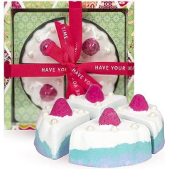 Vintage & Co Подарочный набор Beauty Fabrics & Flowers Cake Shaped Bath Bomb Vegan Spa Gift Set