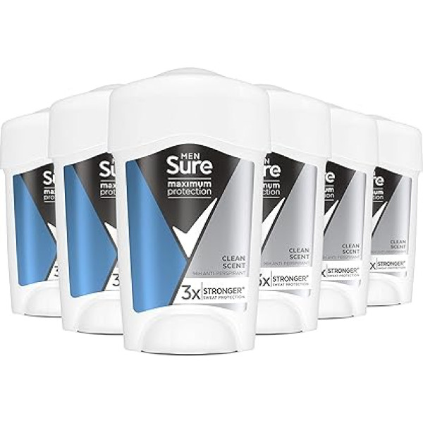 Sure /Rexona Deo Cream Fresh Scent vīriešiem, maksimālā aizsardzība, pretperspirants, dezodorants, 45 ml