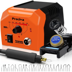 Preciva Wood Burning Pyrography Kit, Preciva Woodburner Pen Tool Set with Fast Heat Up Soldering Iron Station, 40W 250-750℃ Adjustable Temperature, 20 Tips and Stand for Wood Engraving Craft