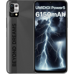 UMIDIGI Power 5 viedtālrunis bez līguma, 3GB + 64GB mobilais tālrunis lēti, 6150 mAh akumulators, Android 11 mobilais tālrunis bez līguma, 6,53 collu HD+ displejs, astoņkodolu, 16MP + 8MP, 3 karšu slots, Dual