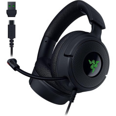 Razer Kraken V4 X - Kabelgebundenes PC-Gaming-Headset (Triforce 40 mm-Treiber, einziehbares Nierenmikrofon, 7.1-Surround-Sound, Chroma RGB, für PC - Konsolen & Mobiltelefone über USB-C) Schwarz